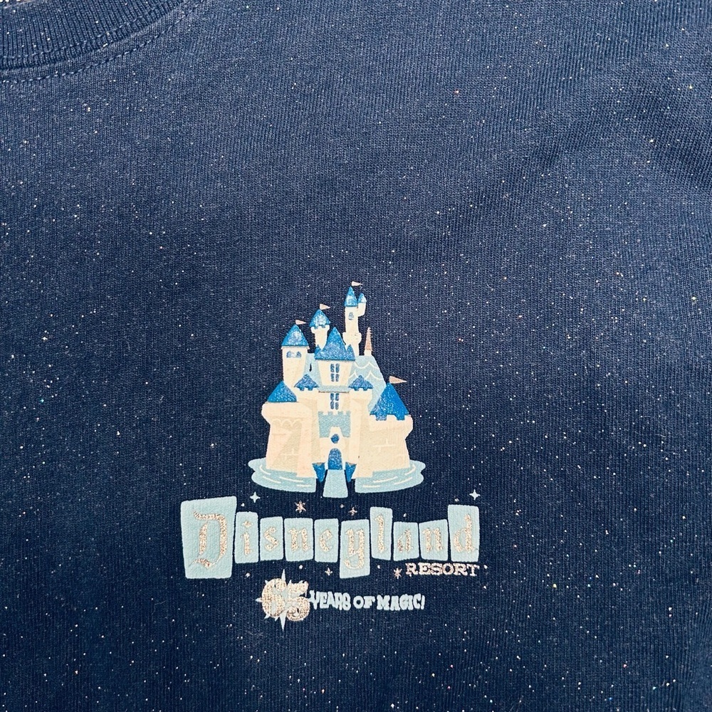 Disney Navy Sparkle Spirit Jersey Long Sleeve Tee with Silver and Blue Text - Picture 5 of 6